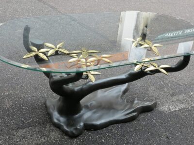 1950/70 Coffee Table in the Bonsai on Golden Bronze Sand Dune and Skated Daro or Duval Brasseur