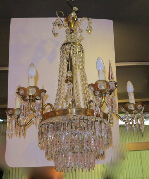 1950' Chandelier Maison Baguès has 6 Branches and 6 Daggers - Image 3