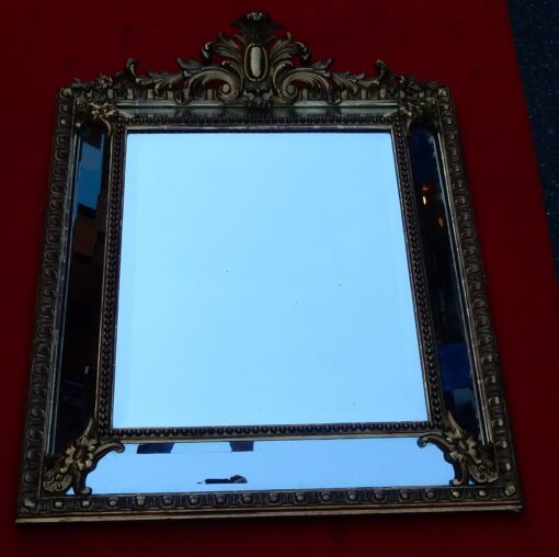 1880' Miroir Style Régence à Coquille Parecloses Doré à l'Or 113 x 83 cm