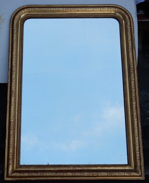 1880' Miroir Louis Philippe de Style  Decor Motifs Grecs 118 x 85 cm