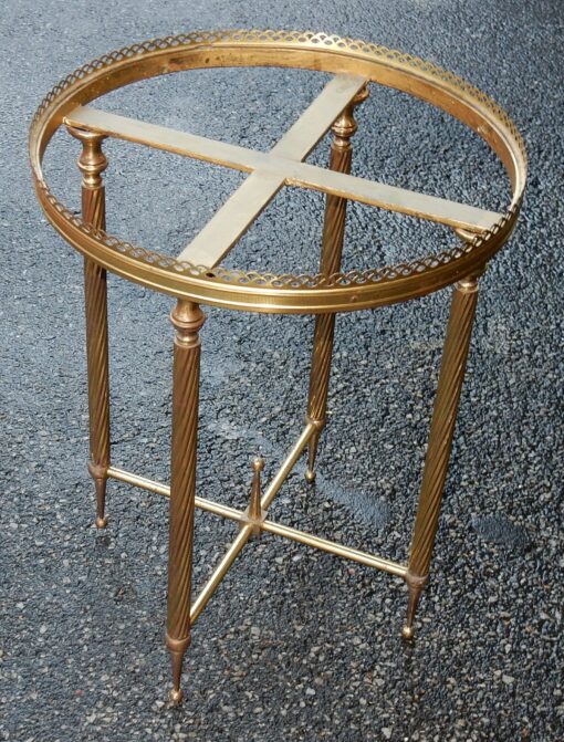 1950/70 'Pedestal Brass Gallery Openwork Style Maison Bagues Onyx Tray - Image 6