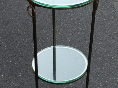 1970 'Round Bronze Pedestal Table or Brass Maison Jansen Double Patine