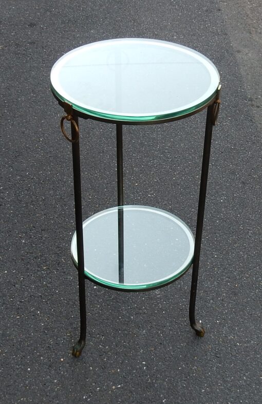 1970 'Round Bronze Pedestal Table or Brass Maison Jansen Double Patine