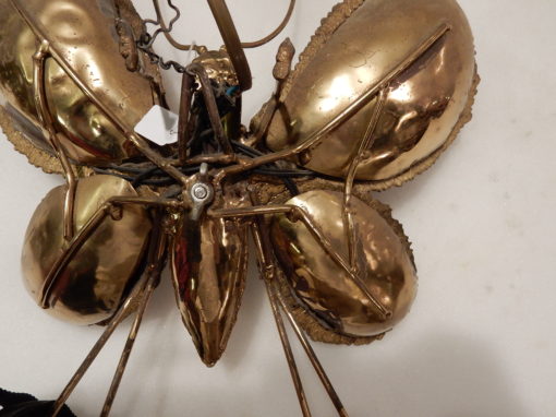 1970' Wall Lamp Butterfly Duval Brasseur With Wings Agates 30 X 30 CM - Image 5