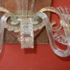 1950/70' Paire d'Appliques à 2 Bras de Lumière en Cristal de Murano Avec Paillons d'Or Modèle Jet d'Eau Véronèse 33 H X 36 cm – Image 6