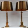 1950/70  Paire de Lampes Aux Colonnes Coryntiennes en Laiton et Bronze Signées Charles – Image 2
