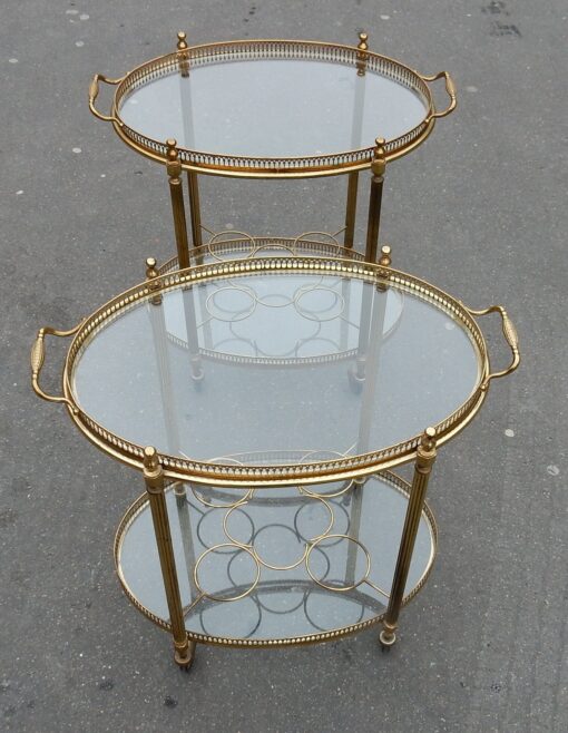 1950/70 Pair Of Rolling Bar In Brass Maison Bagués  in The Style of  L XVI - Image 2