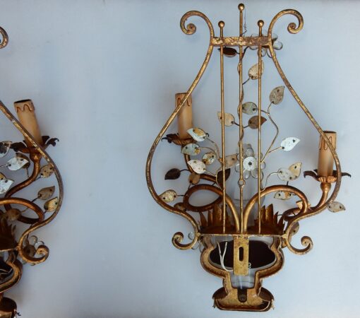 1970' Pair Wall Lamp Deco Chinese in the Style of  Maison Baguès - Image 7