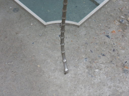 1950/70 Guéridon Maison Baguès Modèle Bambou Laiton Argenté Angles Concaves – Image 8