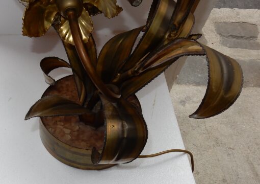 1970 "Plant Enlightening in Brass  Maison Jansen 2 Heads H 64 cm - Image 2