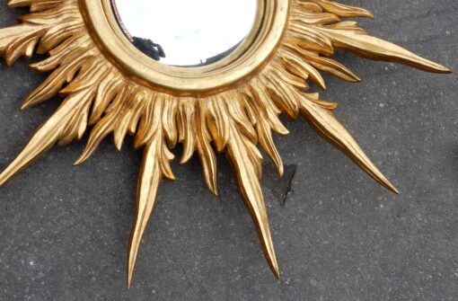 1950/70 ' Miroir soleil Convexe, Bois Doré - Diamètre 69 – Image 4