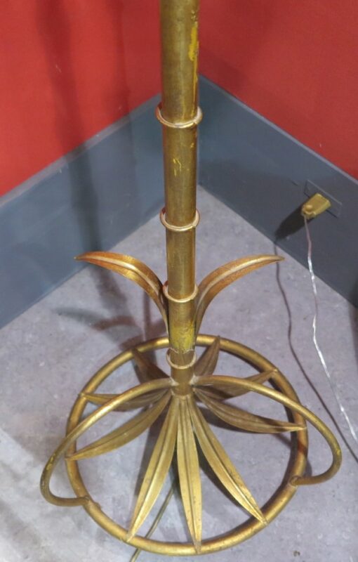 Floor Lamp bamboo golden iron 1970 - Image 3