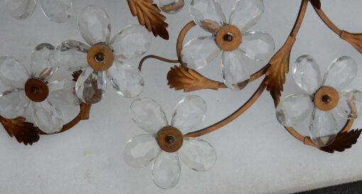 1970' Ceiling Light or Wall Lamp with Flowers and Leaves in the Style of Maison Bagués With Leaves - Image 2
