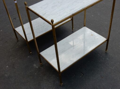 1950/70' Pair of Shelves has 2 levels Maison Bagués With White Marble 33 X 61 cm - Image 4