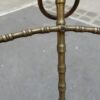 1880 'Pedestal Tripod Decor Bamboo Brass with Green Marble Veined Tray In The Style of Giroux - Image 5