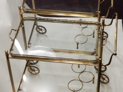 1950/70 Pair Of Rolling Bar In Brass Maison Bagués  in The Style of  L XVI