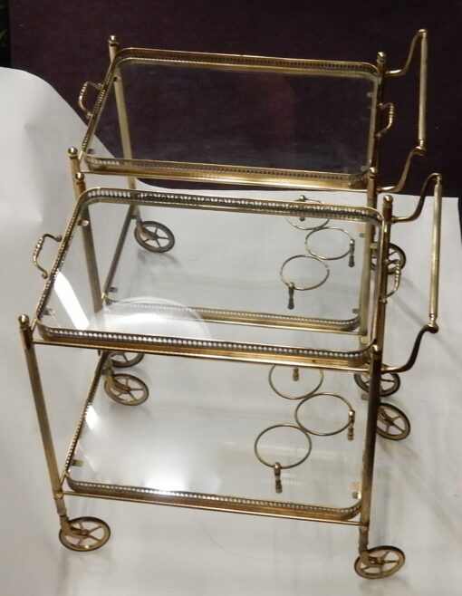 1950/70 Pair Of Rolling Bar In Brass Maison Bagués  in The Style of  L XVI