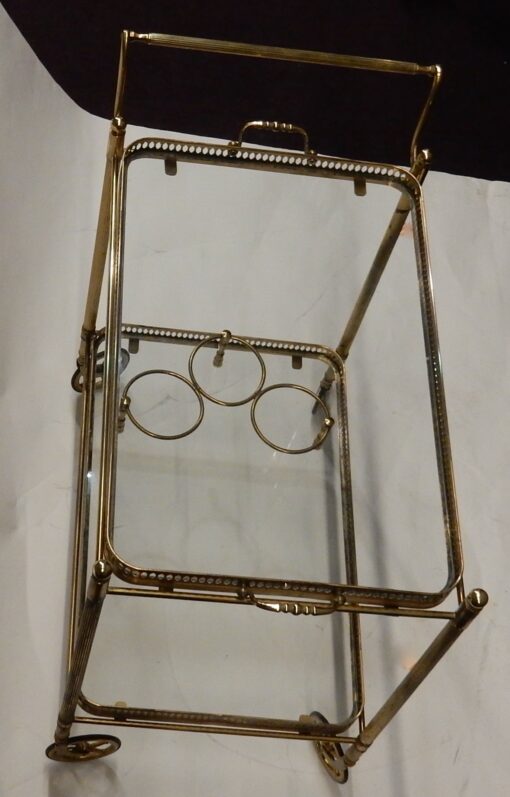1950/70 Pair Of Rolling Bar In Brass Maison Bagués  in The Style of  L XVI - Image 7