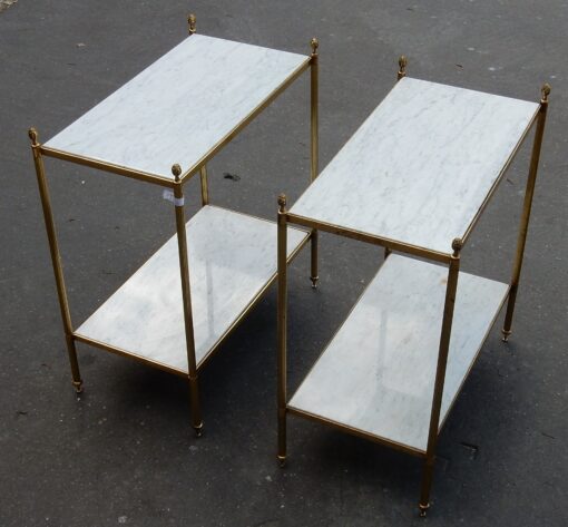 1950/70' Pair of Shelves has 2 levels Maison Bagués With White Marble 33 X 61 cm