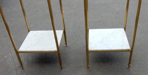 1950/70' Pair of Shelves has 3 levels Maison Bagués With White Marble 33 X 33 cm - Image 3