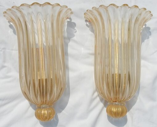 1970' Murano Sconces Pair By Archiméde Seguso