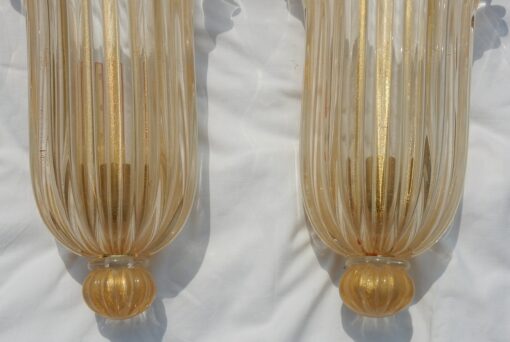 1970' Murano Sconces Pair By Archiméde Seguso - Image 6