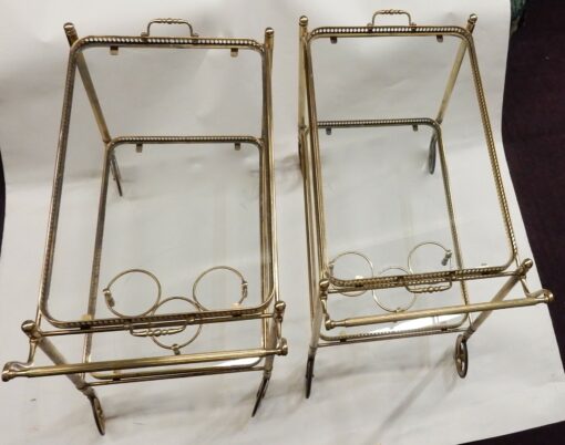 1950/70 Pair Of Rolling Bar In Brass Maison Bagués  in The Style of  L XVI - Image 2