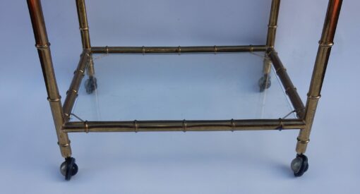 1950/70 Rolling Bar Gilded Brass Maison Baguès Bamboo Deco - Image 6