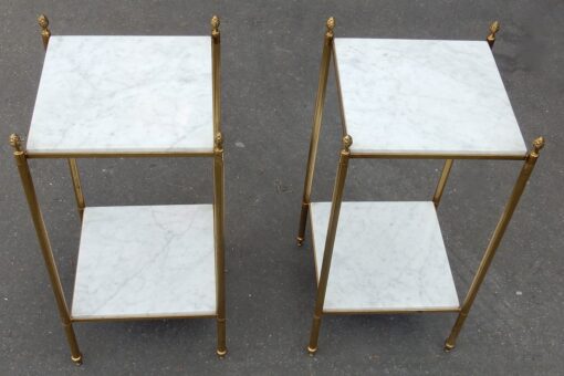 1950/70' Pair of Shelves has 3 levels Maison Bagués With White Marble 33 X 33 cm - Image 2