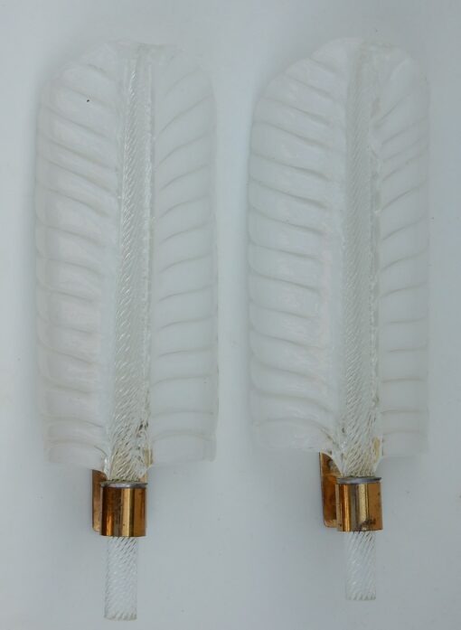 1970 ' Pair of Wall Lamp Crystal of BAROVIER i TOSO of Murano 41 x 14 cm