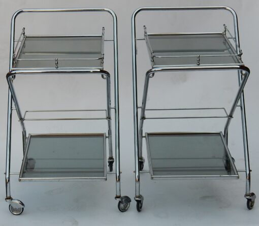 1950/70's Rolling Bar of Journey and Campstool, in Chrome-plated Metal In the Style of Jacques Adnet - Image 3