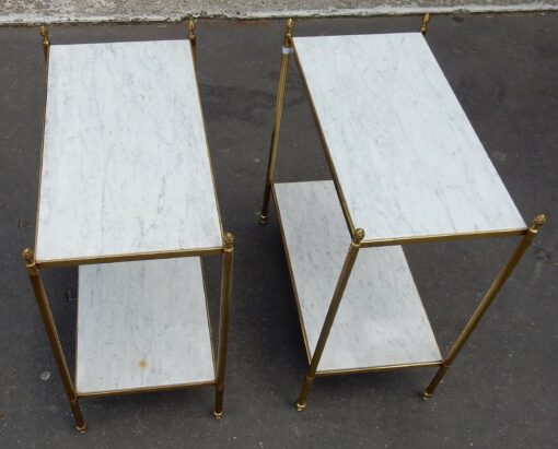 1950/70' Pair of Shelves has 2 levels Maison Bagués With White Marble 33 X 61 cm - Image 5