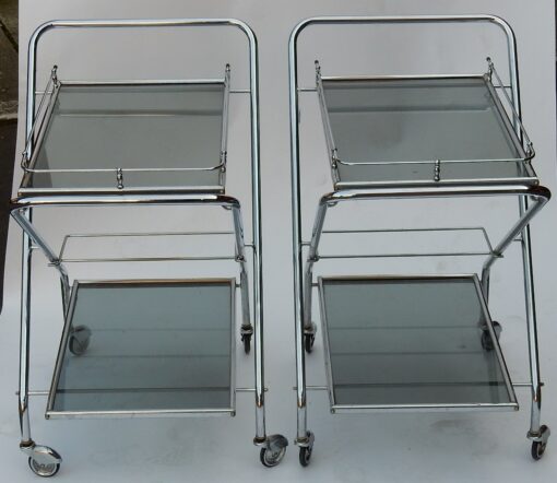 1950/70's Rolling Bar of Journey and Campstool, in Chrome-plated Metal In the Style of Jacques Adnet - Image 4