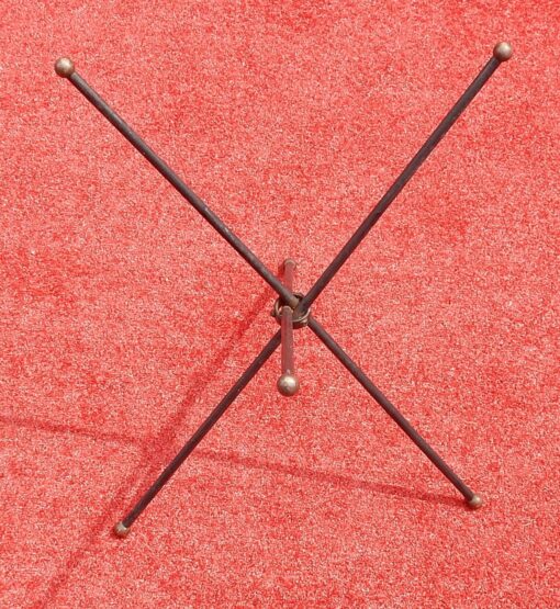 1950/70's Jacques Adnet Brass Tripod  Folding Pedestal or Travel Table With Glass Tray - Image 3