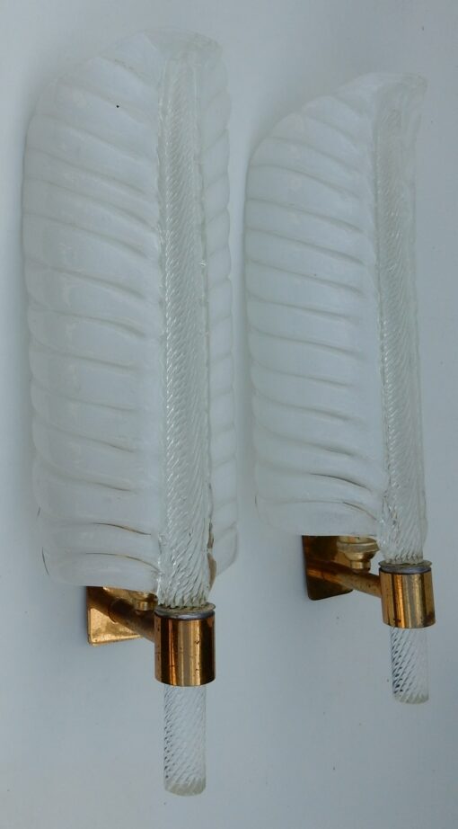 1970 ' Pair of Wall Lamp Crystal of BAROVIER i TOSO of Murano 41 x 14 cm - Image 5