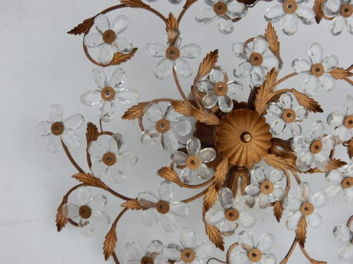 1970' Ceiling Light or Wall Lamp with Flowers and Leaves in the Style of Maison Bagués With Leaves - Image 6