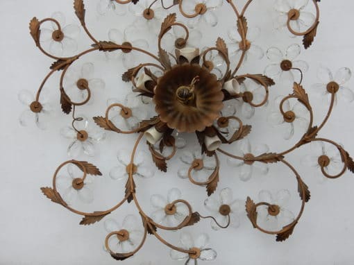 1970' Ceiling Light or Wall Lamp with Flowers and Leaves in the Style of Maison Bagués With Leaves - Image 4