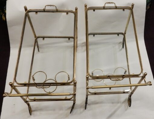 1950/70 Pair Of Rolling Bar In Brass Maison Bagués  in The Style of  L XVI - Image 5