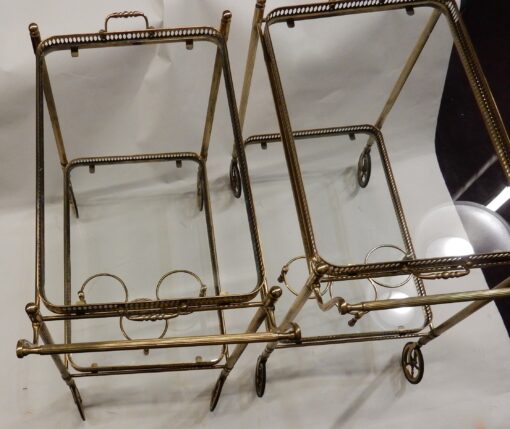 1950/70 Pair Of Rolling Bar In Brass Maison Bagués  in The Style of  L XVI - Image 3