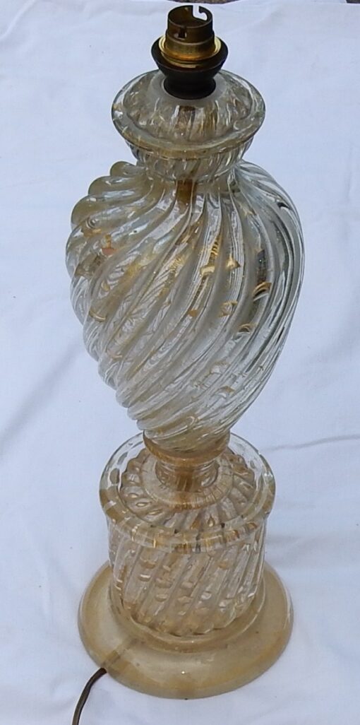 1950/70  Pair of Lamps in Murano Glass With Gold Inside - Image 4
