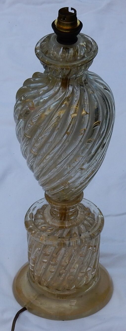 1950/70  Pair of Lamps in Murano Glass With Gold Inside - Image 6