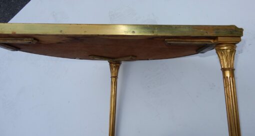 1970's Maison Charles Golden Brass Tripartite Table With Oxyded Mirror Trays - Image 2