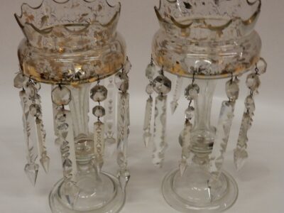 1880 'Pair of Pineapple Door Baccarat Decor  Gold