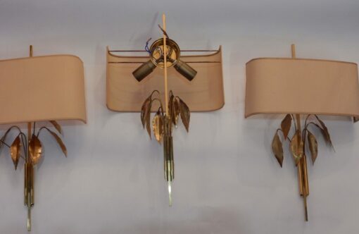 1970 ' 4 Wall Lamp  Maison Charles to the Foliages of Laurel - Image 5