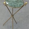 1880 'Pedestal Tripod Decor Bamboo Brass with Green Marble Veined Tray In The Style of Giroux