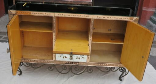 1950/70 Pair Of  Sideboard Mirror With Eglomisées Flowers - Image 8