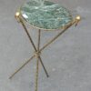 1880 'Pedestal Tripod Decor Bamboo Brass with Green Marble Veined Tray In The Style of Giroux - Image 6