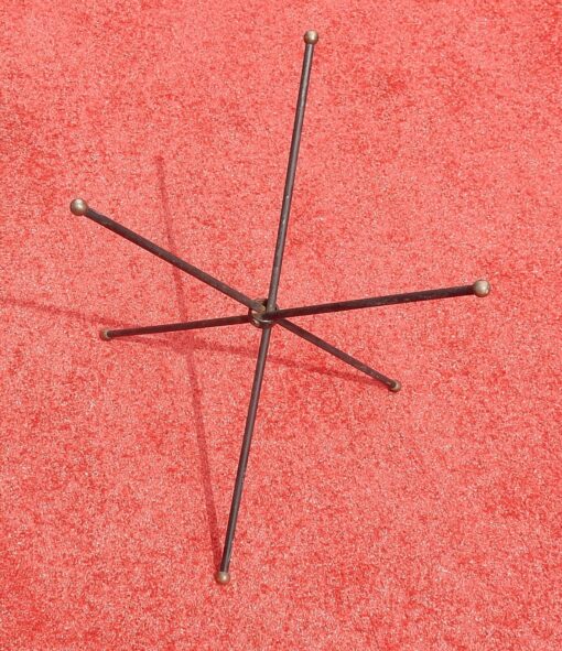 1950/70's Jacques Adnet Brass Tripod  Folding Pedestal or Travel Table With Glass Tray - Image 4