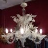 1950' Chandelier  Murano Cristal  with 6 Lights Arms Cupolas Rising Board
