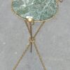 1880 'Pedestal Tripod Decor Bamboo Brass with Green Marble Veined Tray In The Style of Giroux - Image 7